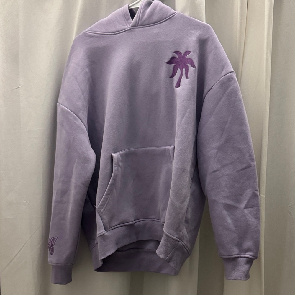 Lavender Hoodie with Palm Tree Accent